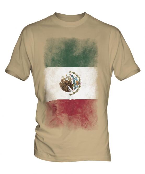 Mexico Faded Flag Mens T-Shirt