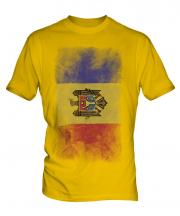 Moldova Faded Flag Mens T-Shirt