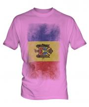 Moldova Faded Flag Mens T-Shirt