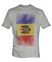 Moldova Faded Flag Mens T-Shirt