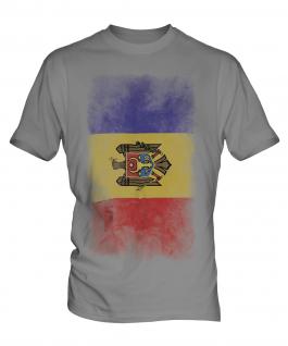 Moldova Faded Flag Mens T-Shirt