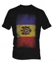 Moldova Faded Flag Mens T-Shirt