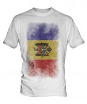 Moldova Faded Flag Mens T-Shirt