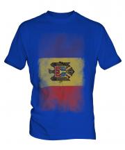 Moldova Faded Flag Mens T-Shirt