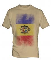 Moldova Faded Flag Mens T-Shirt