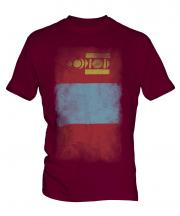 Mongolia Faded Flag Mens T-Shirt