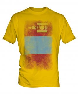 Mongolia Faded Flag Mens T-Shirt