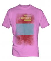 Mongolia Faded Flag Mens T-Shirt