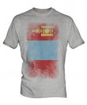 Mongolia Faded Flag Mens T-Shirt