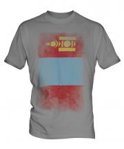 Mongolia Faded Flag Mens T-Shirt