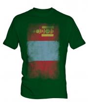 Mongolia Faded Flag Mens T-Shirt