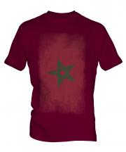 Morocco Faded Flag Mens T-Shirt