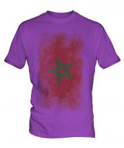 Morocco Faded Flag Mens T-Shirt
