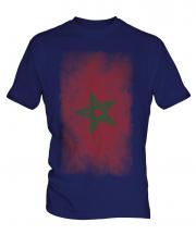 Morocco Faded Flag Mens T-Shirt