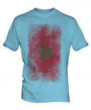 Morocco Faded Flag Mens T-Shirt