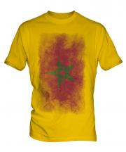 Morocco Faded Flag Mens T-Shirt