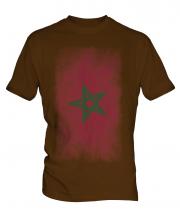 Morocco Faded Flag Mens T-Shirt