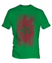 Morocco Faded Flag Mens T-Shirt