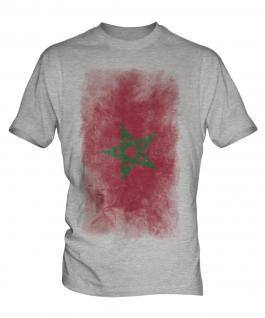 Morocco Faded Flag Mens T-Shirt