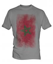 Morocco Faded Flag Mens T-Shirt