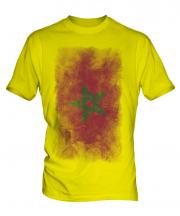 Morocco Faded Flag Mens T-Shirt