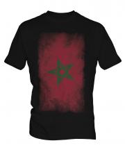 Morocco Faded Flag Mens T-Shirt