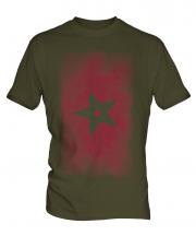 Morocco Faded Flag Mens T-Shirt