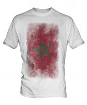 Morocco Faded Flag Mens T-Shirt
