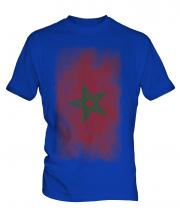 Morocco Faded Flag Mens T-Shirt