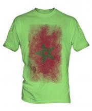 Morocco Faded Flag Mens T-Shirt