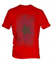 Morocco Faded Flag Mens T-Shirt