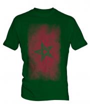 Morocco Faded Flag Mens T-Shirt
