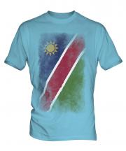 Namibia Faded Flag Mens T-Shirt