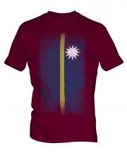 Nauru Faded Flag Mens T-Shirt