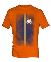 Nauru Faded Flag Mens T-Shirt