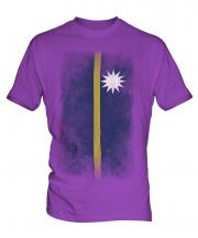 Nauru Faded Flag Mens T-Shirt