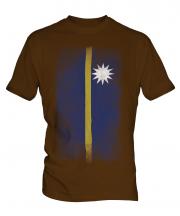 Nauru Faded Flag Mens T-Shirt