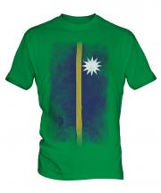 Nauru Faded Flag Mens T-Shirt