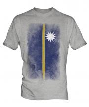 Nauru Faded Flag Mens T-Shirt
