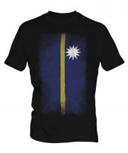 Nauru Faded Flag Mens T-Shirt