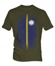 Nauru Faded Flag Mens T-Shirt