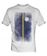 Nauru Faded Flag Mens T-Shirt