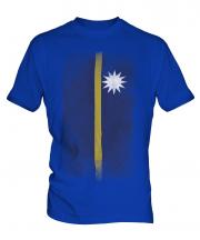Nauru Faded Flag Mens T-Shirt