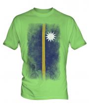 Nauru Faded Flag Mens T-Shirt