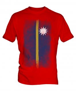 Nauru Faded Flag Mens T-Shirt