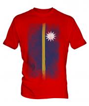 Nauru Faded Flag Mens T-Shirt