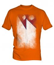 Nepal Faded Flag Mens T-Shirt