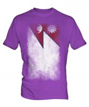 Nepal Faded Flag Mens T-Shirt
