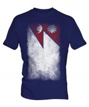 Nepal Faded Flag Mens T-Shirt