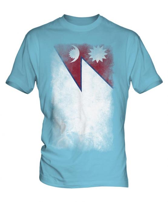 Nepal Faded Flag Mens T-Shirt